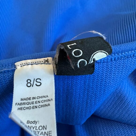 Loovoo Blue Athletic Workout Romper Stretch One Piece Athleisure Size Small - Picture 9 of 10